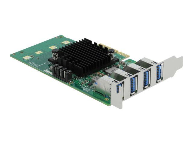 Delock PCI Express x4 Card to 4 x external USB3.0 Quad Channel - USB-Adapter - PCIe 2.0 x4 Low-Profile - USB 3.0 x 4