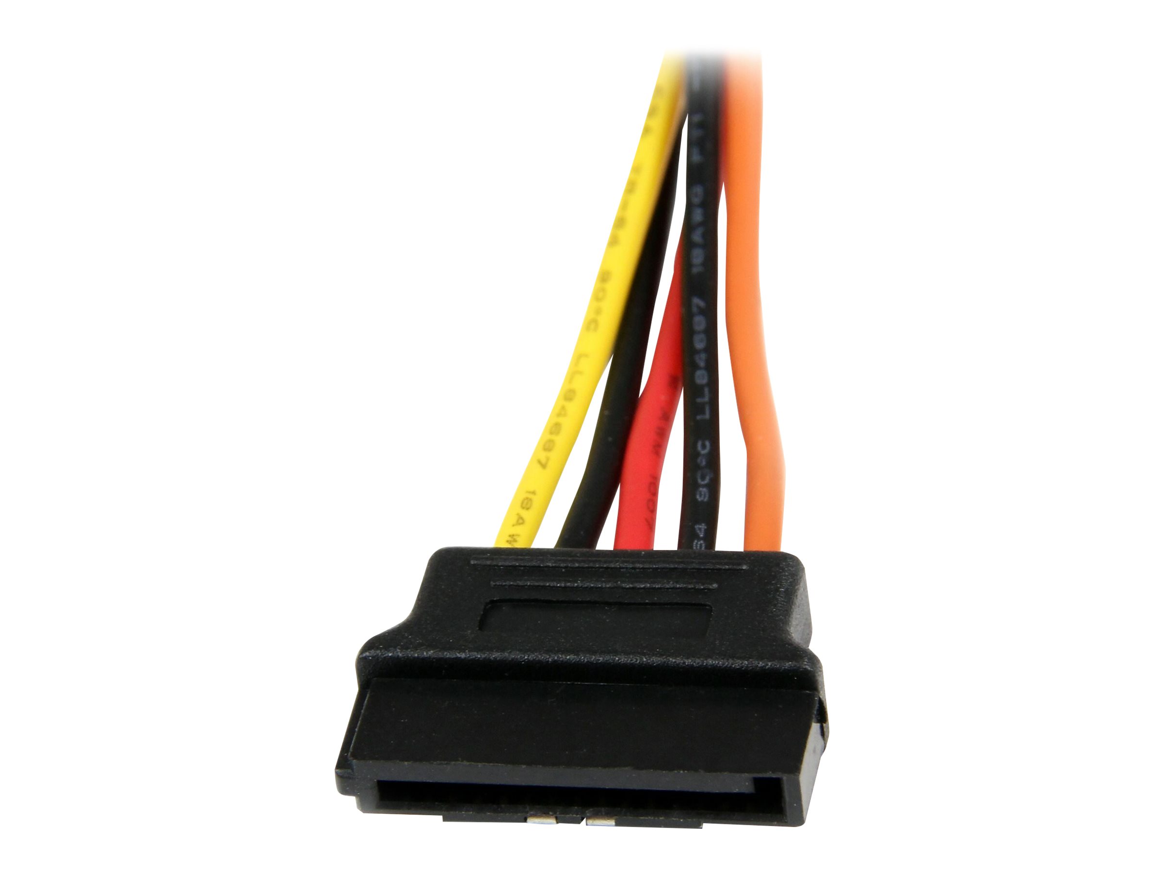 StarTech.com SATA Y-Strom-Adapterkabel mit Verriegelungs Clip 15cm - S-ATA Y Splitter Stromkabel St/Bu - Serial ATA 15pin Y-Adapter - Netz-Splitter - SATA-Stromstecker (M)zu SATA-Stromstecker (W) - 15