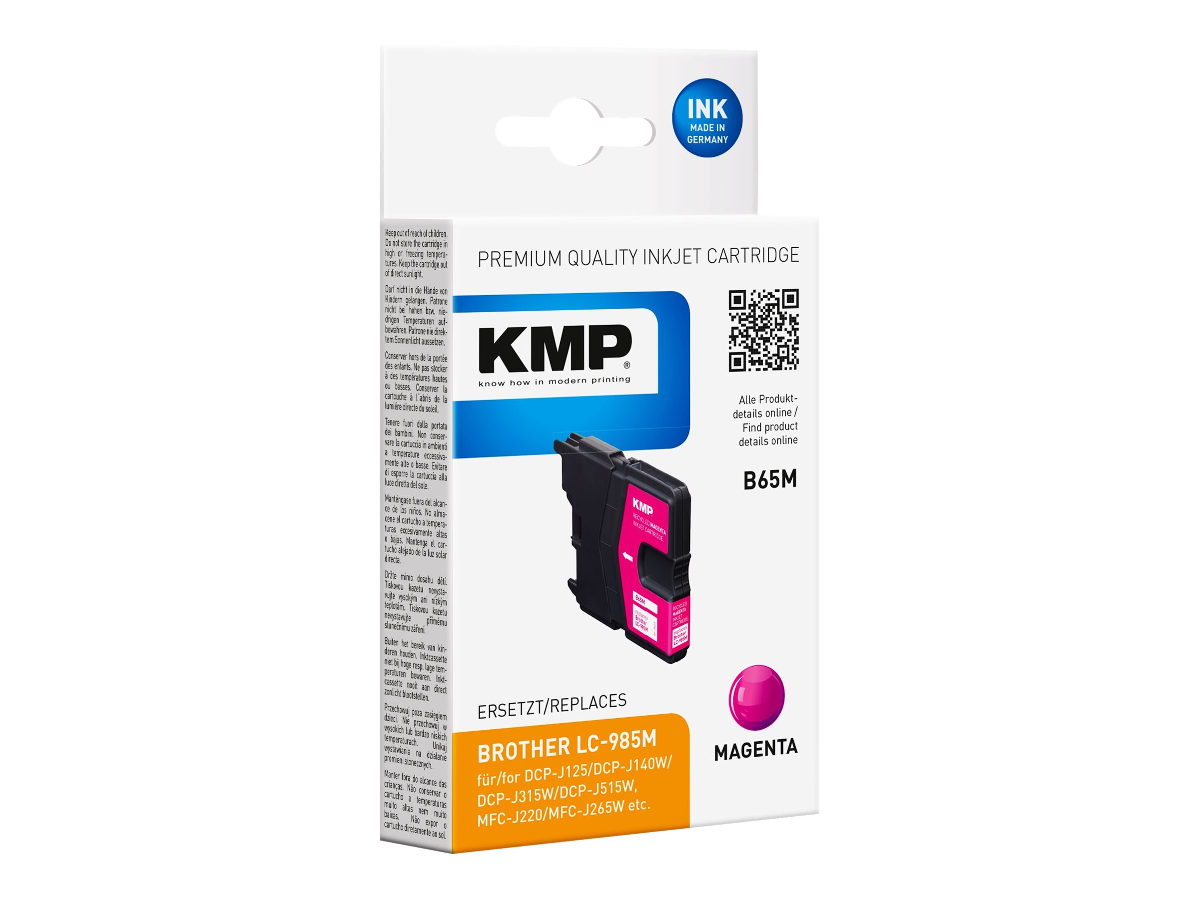 KMP B65M - 4.5 ml - Magenta - kompatibel - Tintenpatrone (Alternative zu: Brother LC985M)für Brother DCP-J140W - DCP-J315W - DCP-J515W - MFC-J410