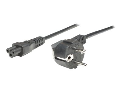 IC Intracom Manhattan Power Cord/Cable, Euro 2-pin (CEE 7/4) plug to C5 Female (cloverleaf/triangular)1.8m - 16A -  - Polybag - Stromkabel - IEC 60320 C15 zu CEE 7/4 (S) - Wechselstrom 250 V - 16 A -