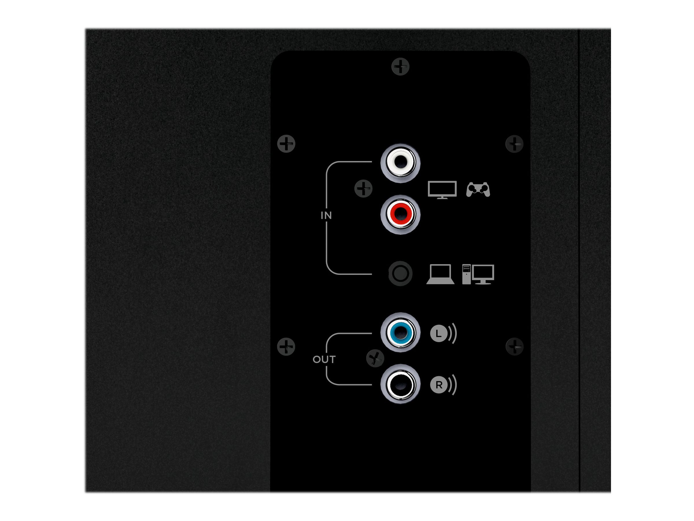Logitech Z533 - Lautsprechersystem - für PC - 2.1-Kanal - 60 Watt (Gesamt)Z533 2.1 Lautsprecher-System mit Subwoofer - 120 Watt Spitzenleistung - 3,5 mm Eingang - Kopfhörerbuchse - Multi-Device - Bedi