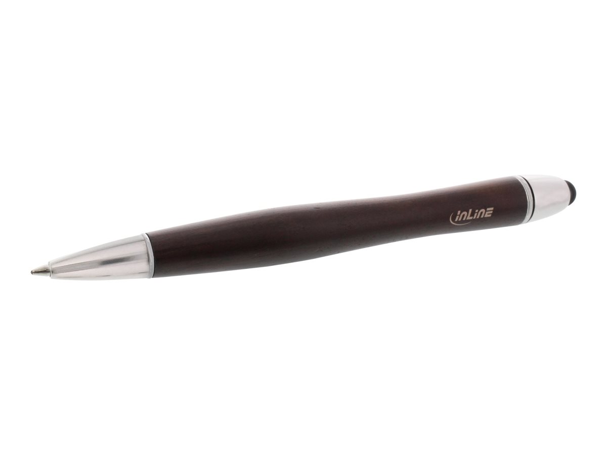 InLine woodpen - Stylus-Stift für Touchscreens + Kugelschreiber - Walnuss/Metallverstellbar