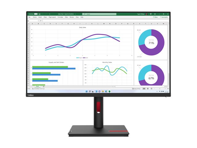 Lenovo ThinkVision T32h-30 - LED-Monitor - 80 cm (31.5")2560 x 1440 WQHD @ 60 Hz - IPS - 350 cd/m² - 1000:1 - 4 ms - HDMI - DisplayPort - USB-C - Raven Black