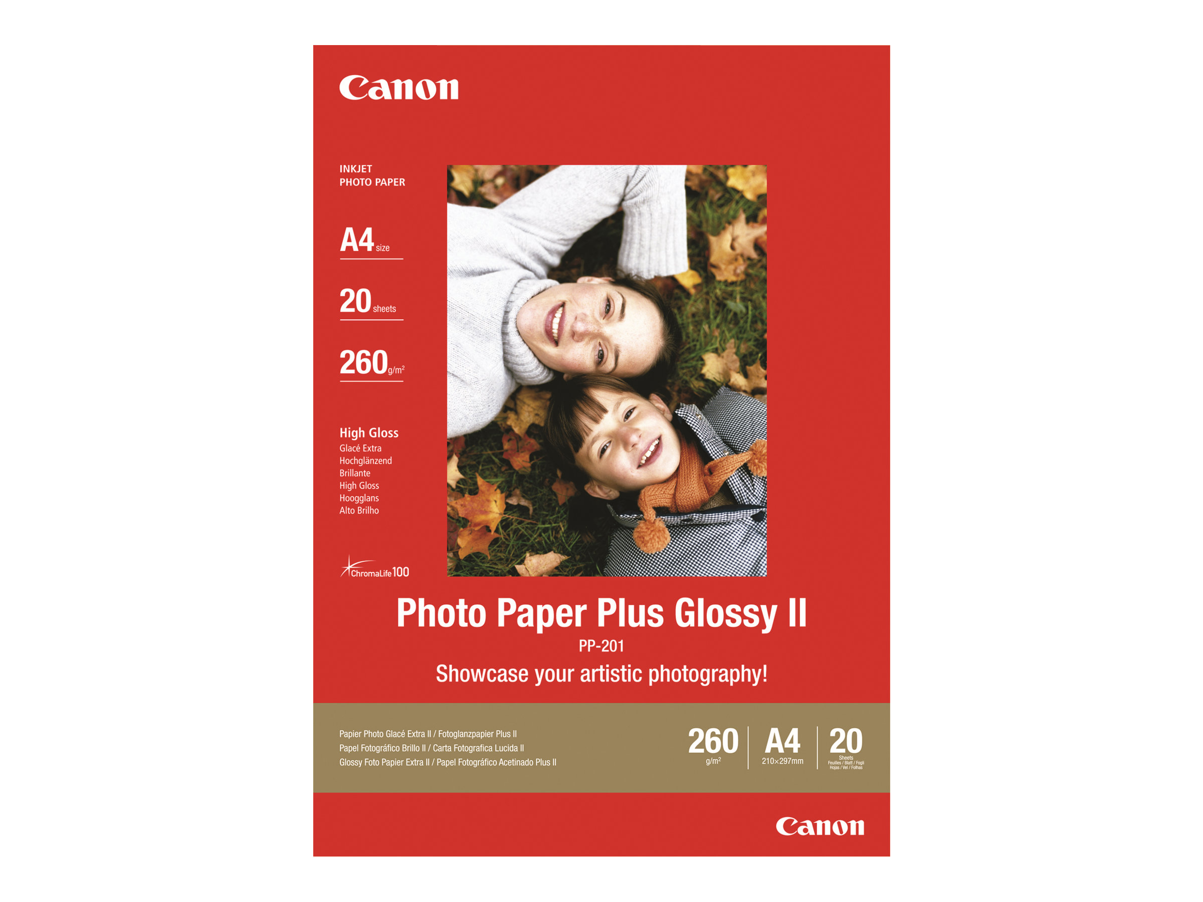 Canon Photo Paper Plus Glossy II PP-201 - Hochglänzend270 Mikron - 100 x 150 mm - 260 g/m² - 5 Blatt Fotopapier - für PIXMA iP2600 - iP2700 - iP3500 - iP4500 - iX7000 - MG8250 - MP220 - MP520 - MX7600