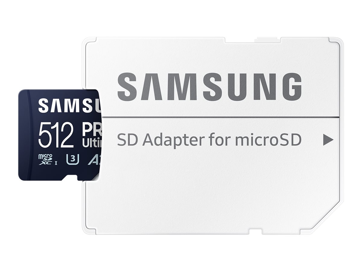 Samsung PRO Ultimate MB-MY512SA - Flash-Speicherkarte (SD-Adapter inbegriffen)512 GB - A2 / Video Class V30 / UHS-I U3 - microSDXC UHS-I - Blau