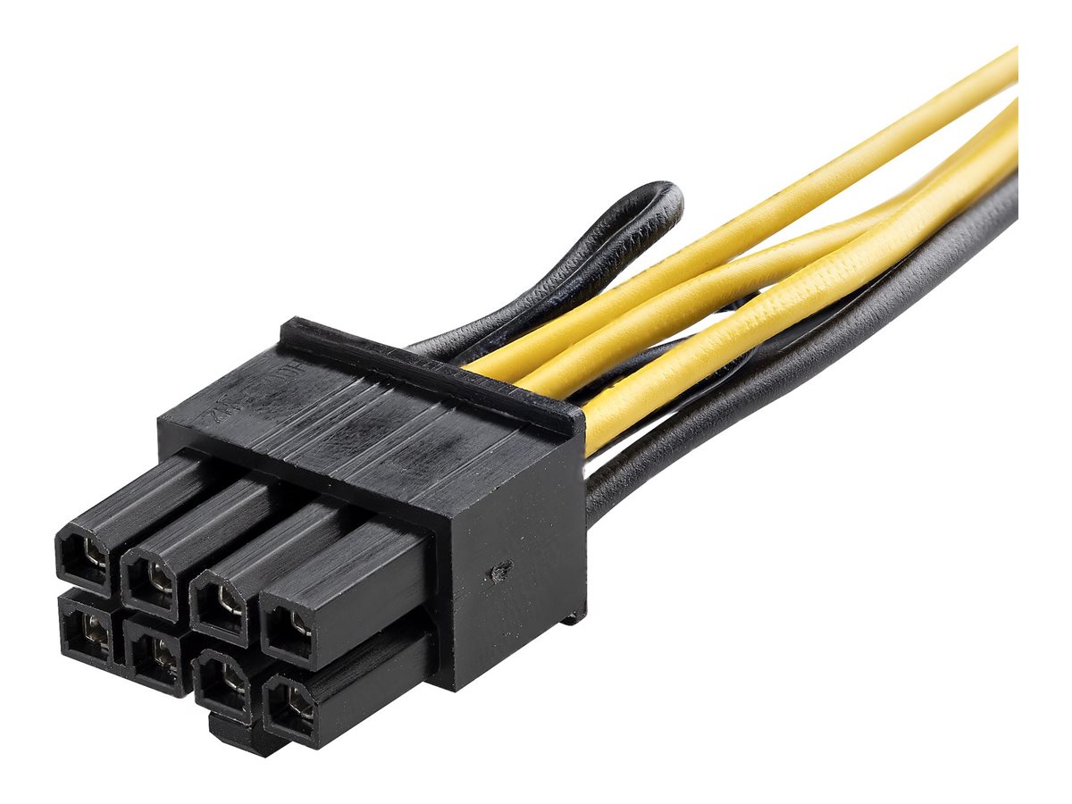 StarTech.com PCI Express 6 Pin auf 8 Pin Adapterkabel - Schwarz - Netzteil - 6-poliges PCIe Power (W)zu 8-poliger PCIe Power (M) - 15.5 cm - Gelb - für P/N: ATX2POWER430 - ATX2POWER530