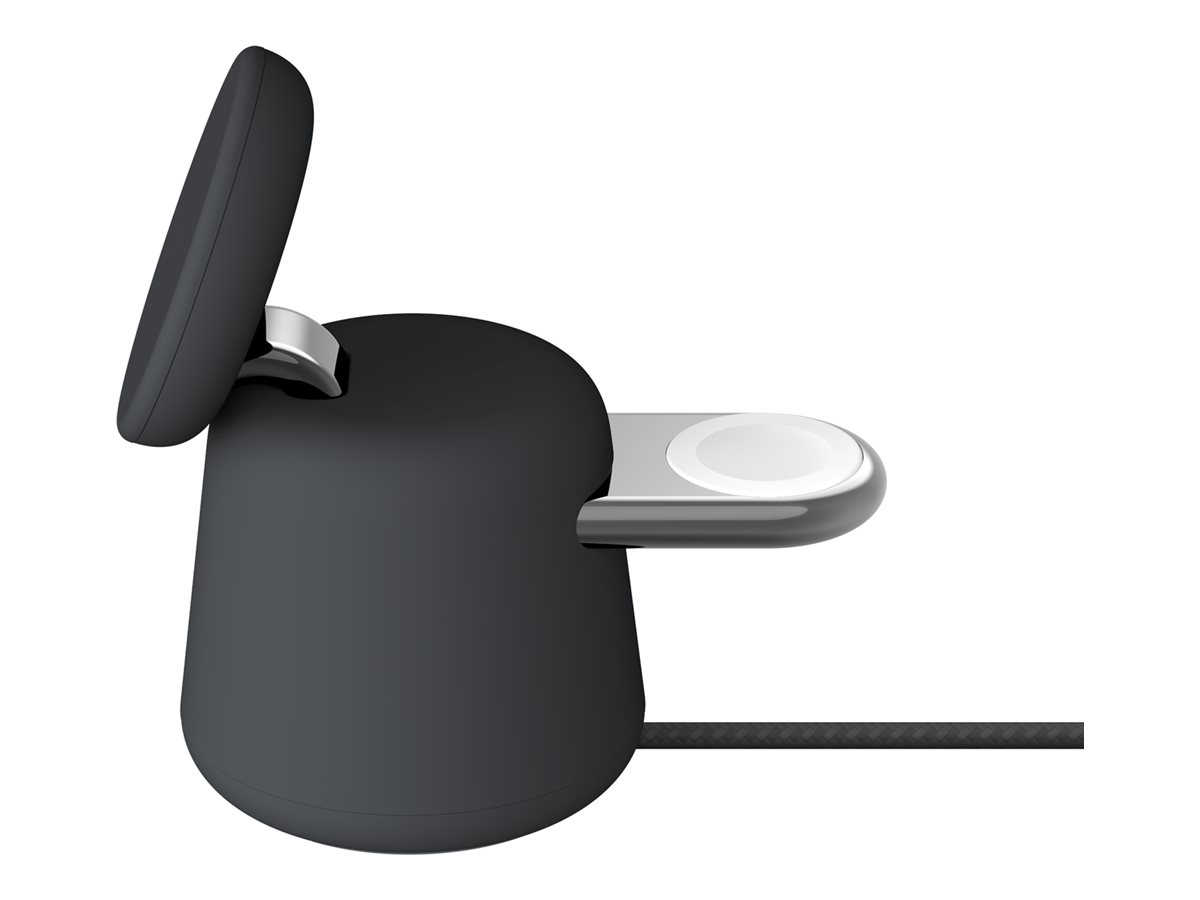 Belkin BoostCharge Pro 2-in-1 - Kabelloses Ladegerätmit Qi2 + AC-Netzteil - 15 Watt - Fast Charge - holzkohlefarben