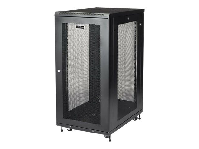 StarTech.com Startech 24HE ServerRack/Schrank - 4 Pfosten mit einstellbarer Tiefe (6 bis 76cm)Rack Gehäuse mit Rollen/Kabelmanagement/Fachboden/Verriegelung Dell PowerEdge HP ProLiant ThinkServer (RK2