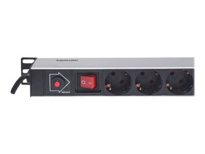 Intellinet Vertical Rackmount 12-Way Power Strip - German Type, With On/Off Switch and Overload Protection, 1.6m Power Cord - Steckdosenleiste (Rack - einbaufähig)Wechselstrom 250 V - Eingabe - Eingan