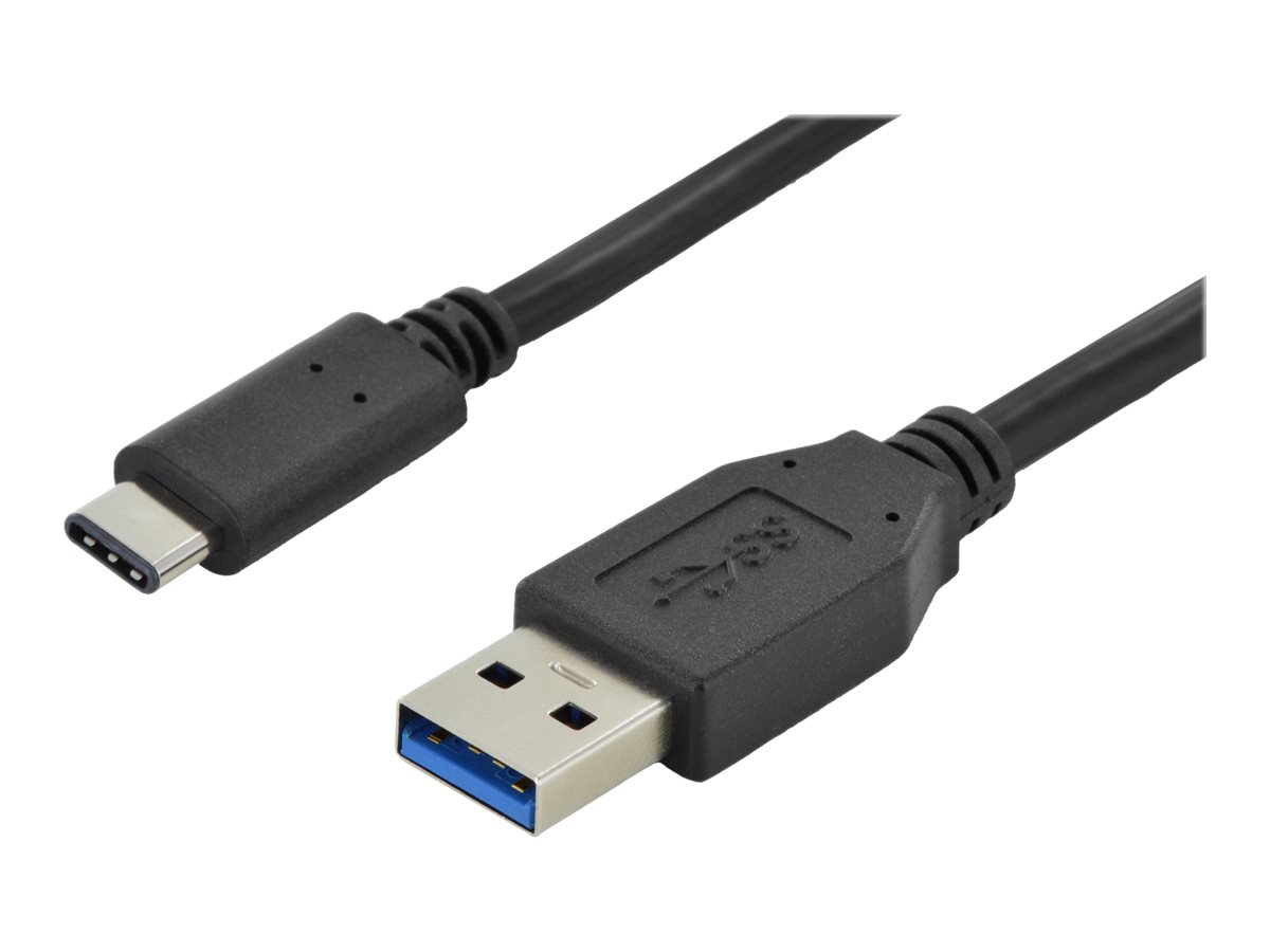 DIGITUS USB-C Anschlusskabel, USB-A - USB-CUSB 3.0 - 1 m - geformt - Schwarz
