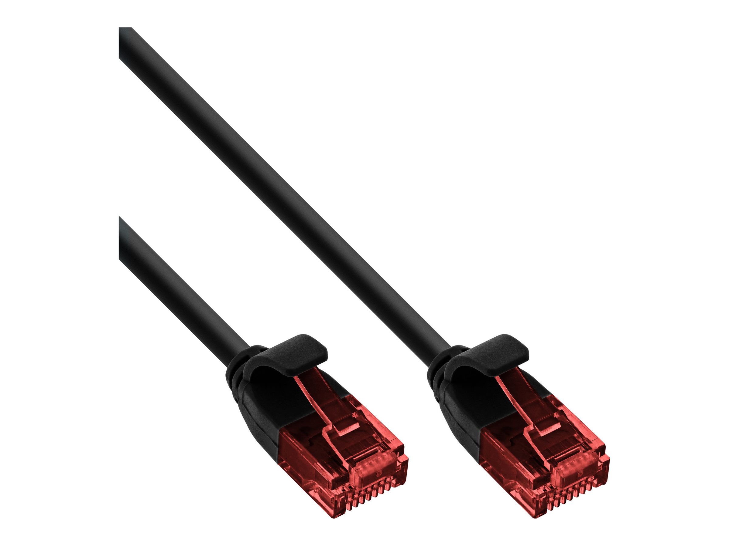 InLine Slim Patchkabel - U/UTP - Cat.6 - schwarz - 1,5m1.5 m - UTP - CAT 6 - geformt - rund - ohne Haken - Schwarz