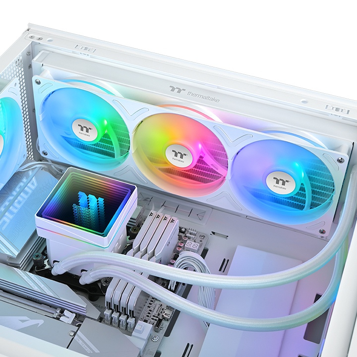 Thermaltake TH360 V3 ARGB, All-in-One-Flüssigkeitskühler, 12 cm, 500 RPM, 2500 RPM, WeißAM5 (Ryzen Zen4) - Intel Sockel 1150 (Core i) - Intel Sockel 1151 (Core i) - Intel Sockel 1155 (Core i) - Intel
