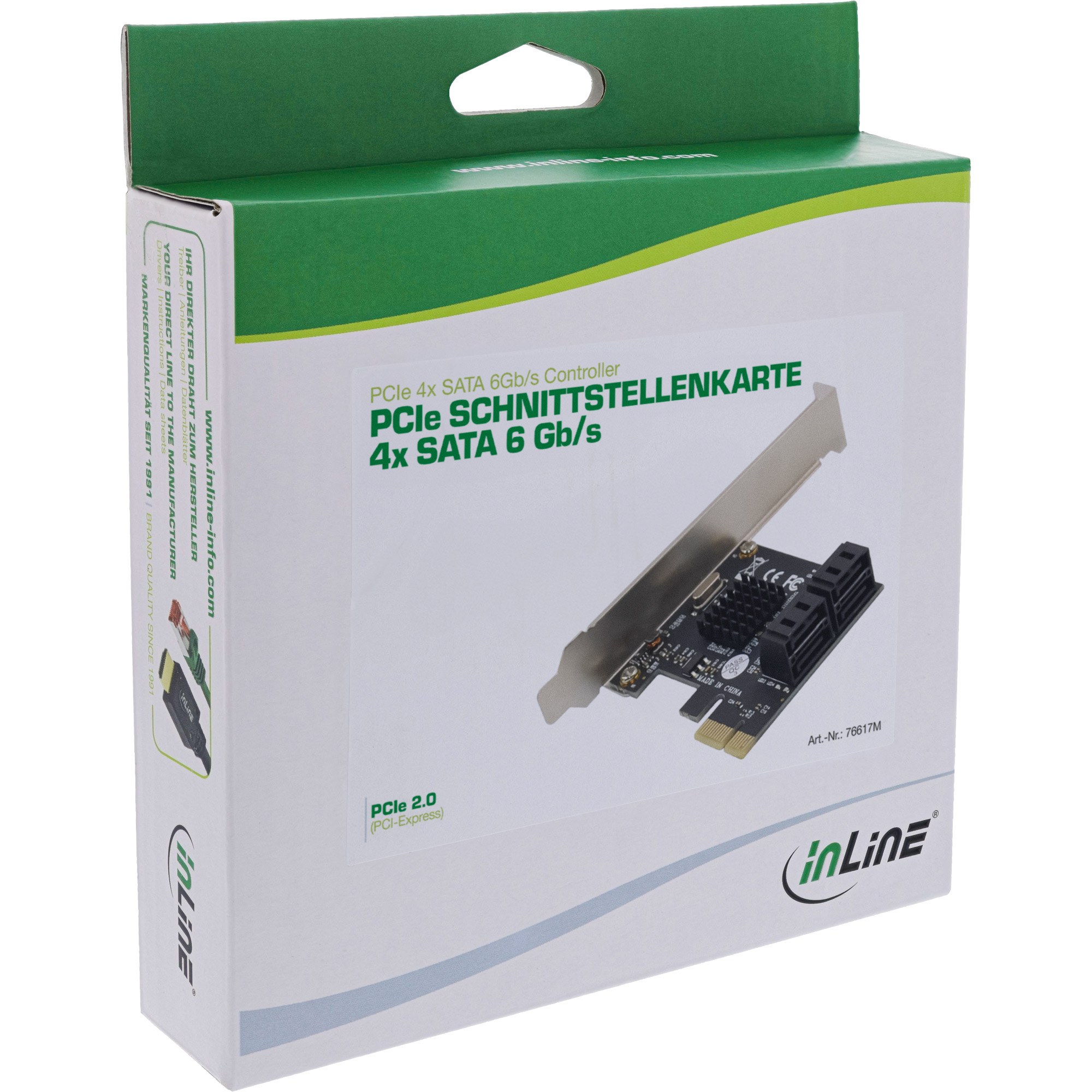 InLine Schnittstellenkarte - 4x SATA 6Gb/s - PCIe 2.0 - Hot Swap - NCQSATA 6Gb/s - PCIe 2.0