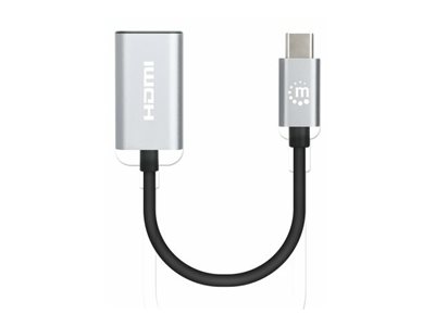 Manhattan Videoadapter - USB-C männlich zuHDMI weiblich - 11 cm - Space-grau - aktiv - 4K60Hz-Unterstützung