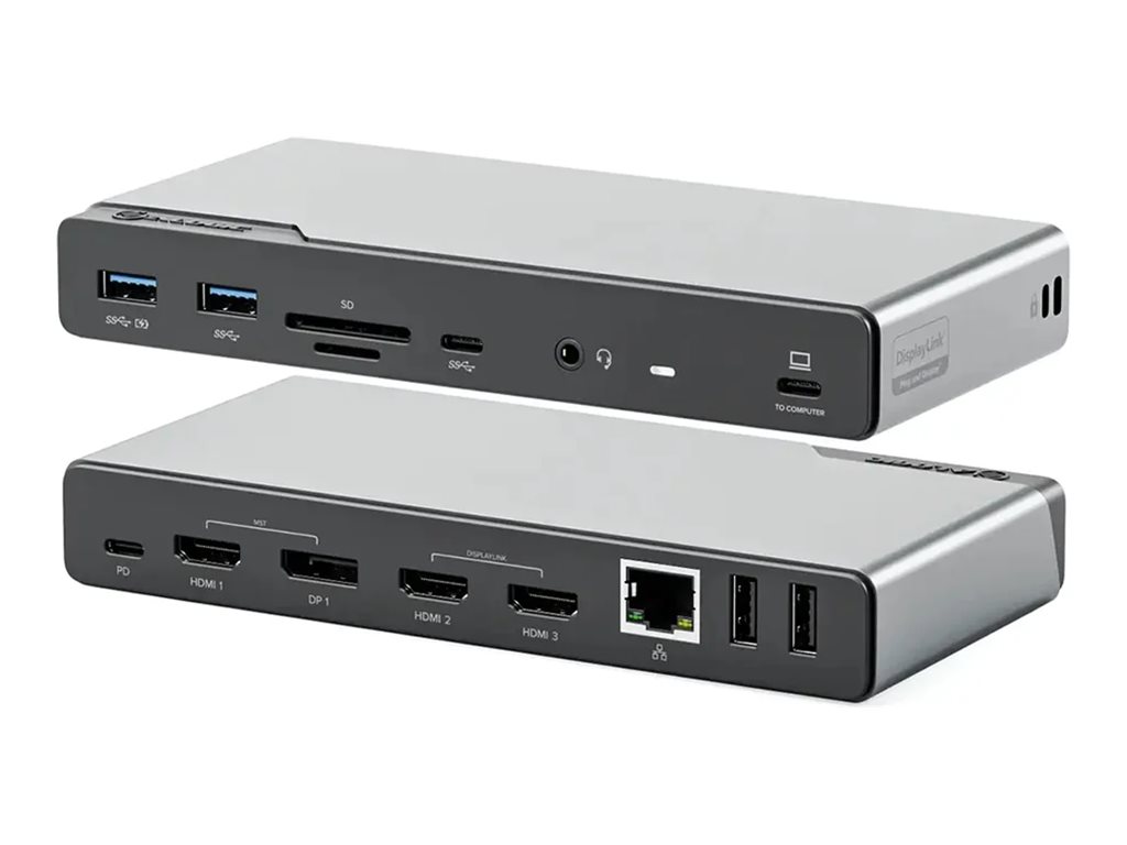 Alogic DV4 - Dockingstation - für Laptop - USB-C/ USB-A - 3 x HDMI - DP - 1GbE