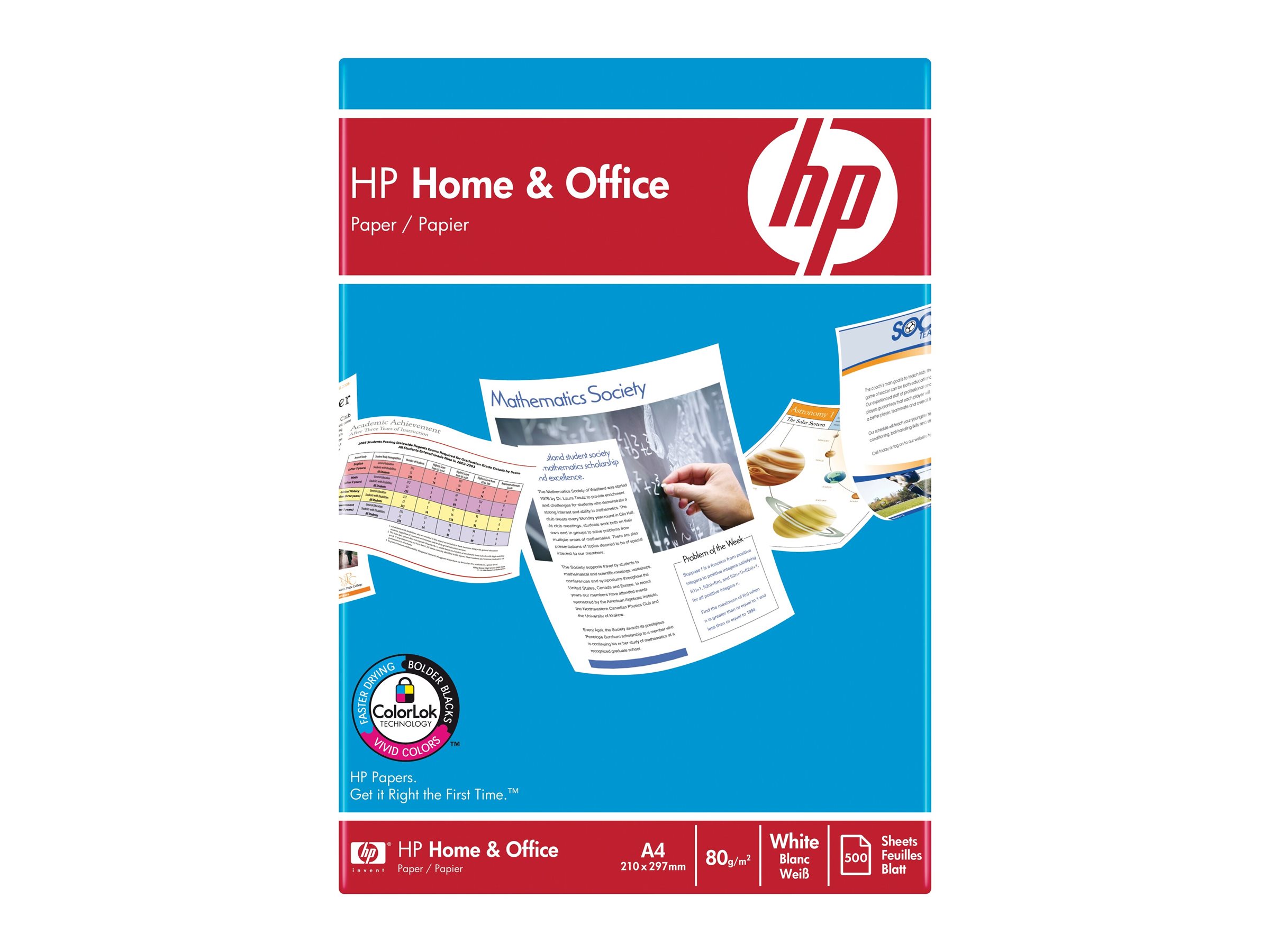 HP Home & Office Paper - A4 (210 x 297 mm)80 g/m² - 500 Stck. Normalpapier - für Deskjet 11XX - Ink Advantage 1115 - Ultra Ink Advantage 2029; Officejet 20X - 6000 E609 - 80XX