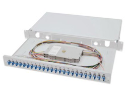DIGITUS LWL Spleißbox, 1HE, bestückt, 24x LC DX, OS2LWL Spleißbox - 1HE - bestückt - 24x LC DX - OS2 inkl. Spleißkassette,gefärbte Pigtails - Kupplungen