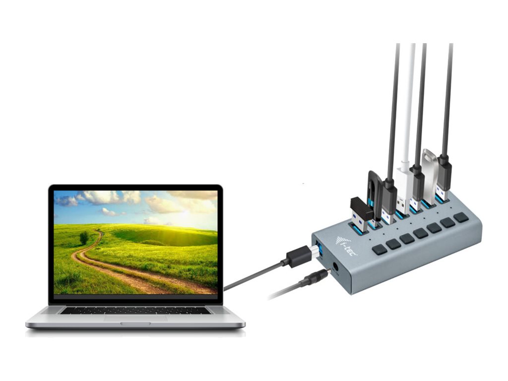 i-tec USB 3.0 Charging HUB 7 port + Power Adapter36 W - Hub - 7 x SuperSpeed USB 3.0 - Desktop