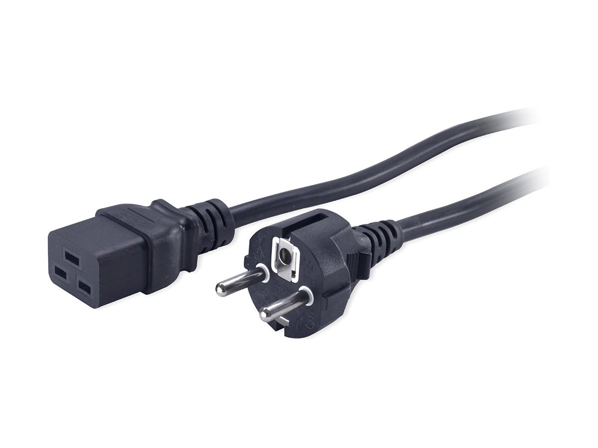 APC Stromkabel - IEC 60320 C19 zu power CEE 7/7 (M)Wechselstrom 230 V - 2.5 m - Schwarz - für P/N: SMT2200I-AR - SMT2200R2I-AR - SMT3000I-AR - SMT3000R2I-AR - SRT1500XLI - SRT2200XLI-KR