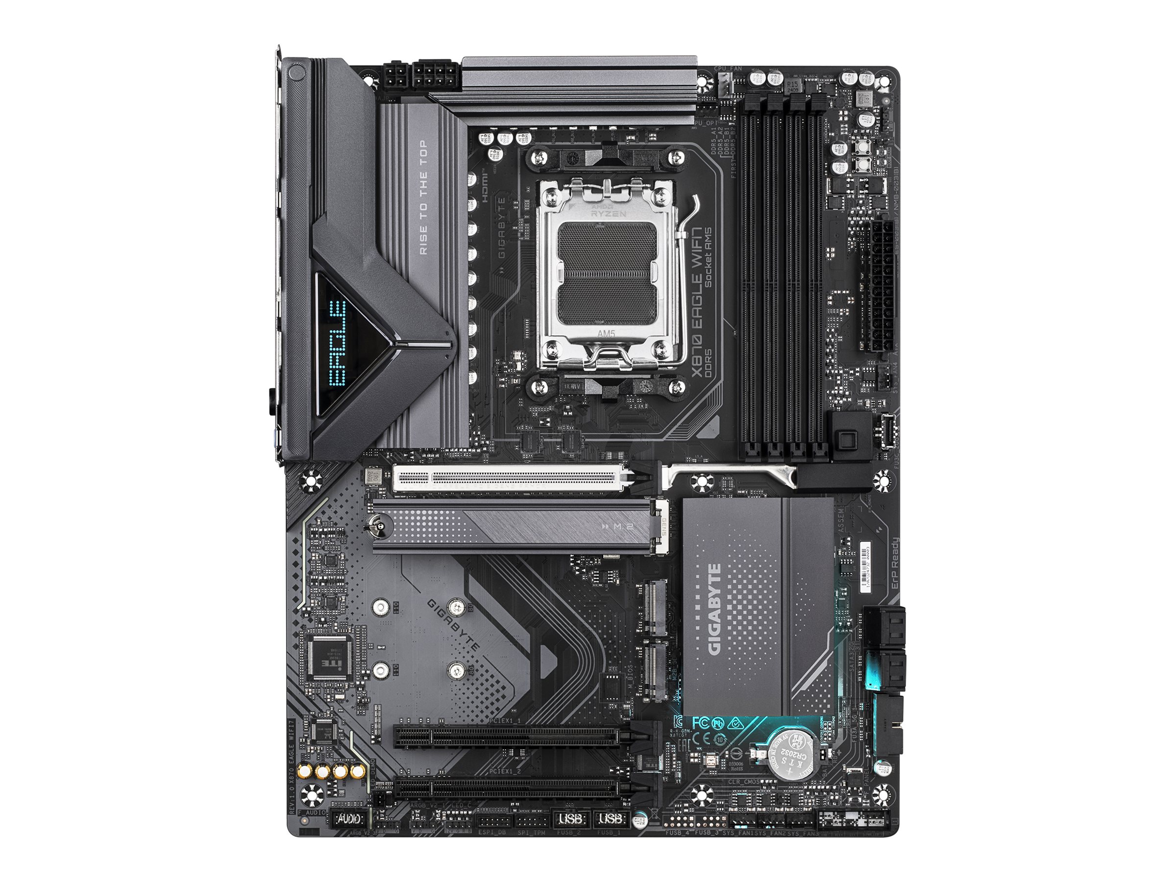 Gigabyte X870 EAGLE WIFI7 - Motherboard - ATX - Socket AM5 - AMD X870 Chipsatz - USB-C 3.2 Gen 2x2, USB4, USB 3.2 Gen 1, USB 3.2 Gen 2 - 2.5 Gigabit LAN, Bluetooth, Wi-Fi 7 - Onboard-Grafik (CPU erfor