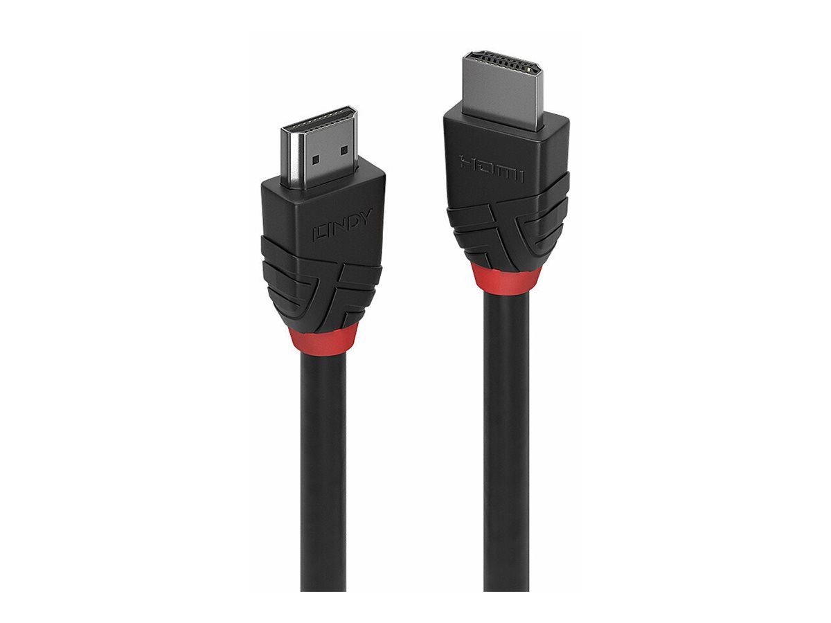 Lindy Black Line - Standard - HDMI-Kabel - HDMI männlich zu HDMI männlich - 7.5 m - Dreifachisolierung - Schwarz - rund, unterstützt 4K 30 Hz (4096 x 2160)HDMI/HDMI 7.5m - 10.2Gbps - 4096x2160@30Hz -