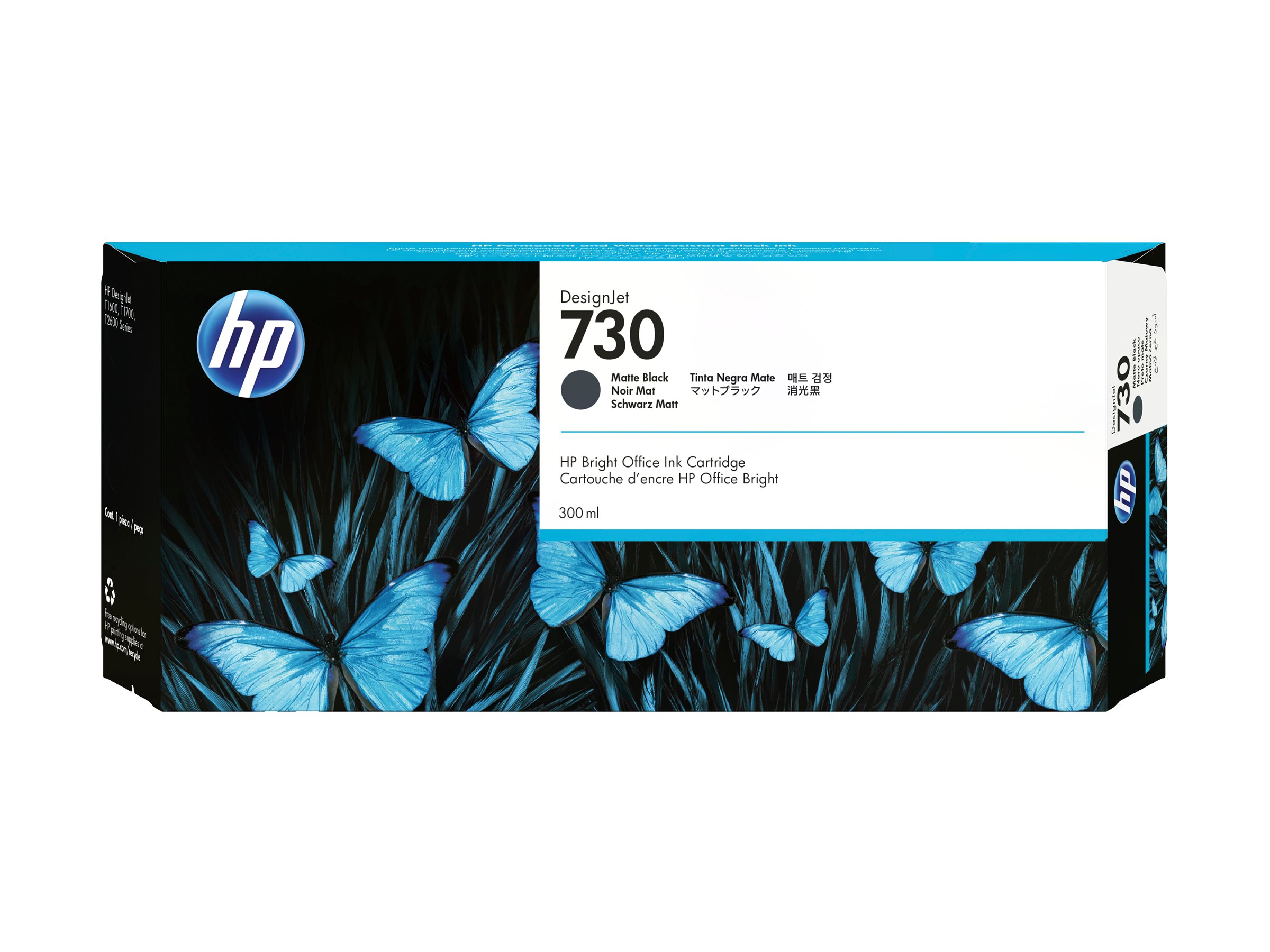 HP 730 - 300 ml - mit hoher Kapazität - mattschwarzoriginal - DesignJet - Tintenpatrone - für DesignJet SD Pro MFP - T1600 - T1600dr - T1700 - T1700dr - T1708 - T1708dr - T2600 - T2600dr