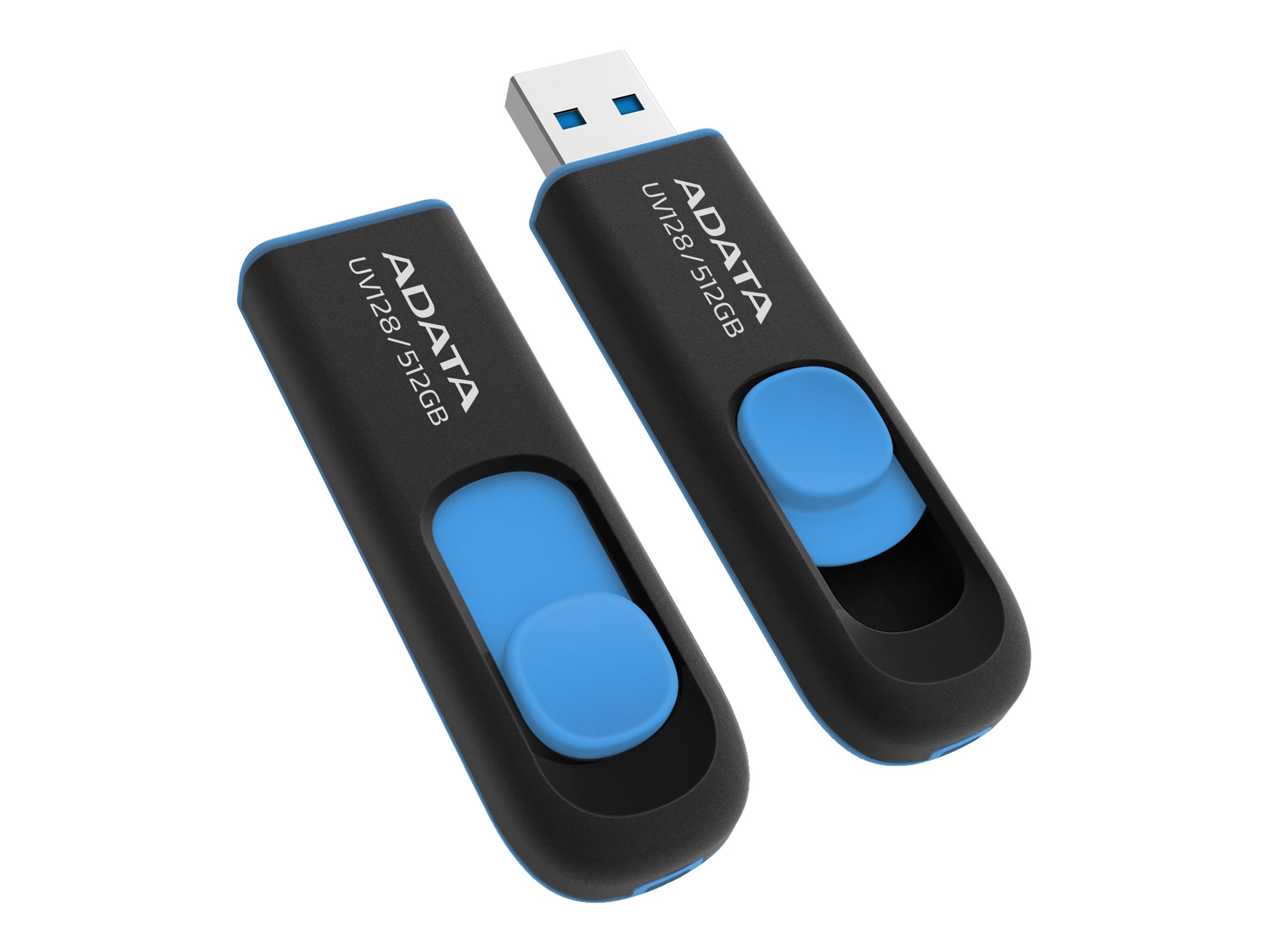 ADATA UV128 - USB-Flash-Laufwerk - 512 GB - USB3.2 Gen 1 - schwarz & blau