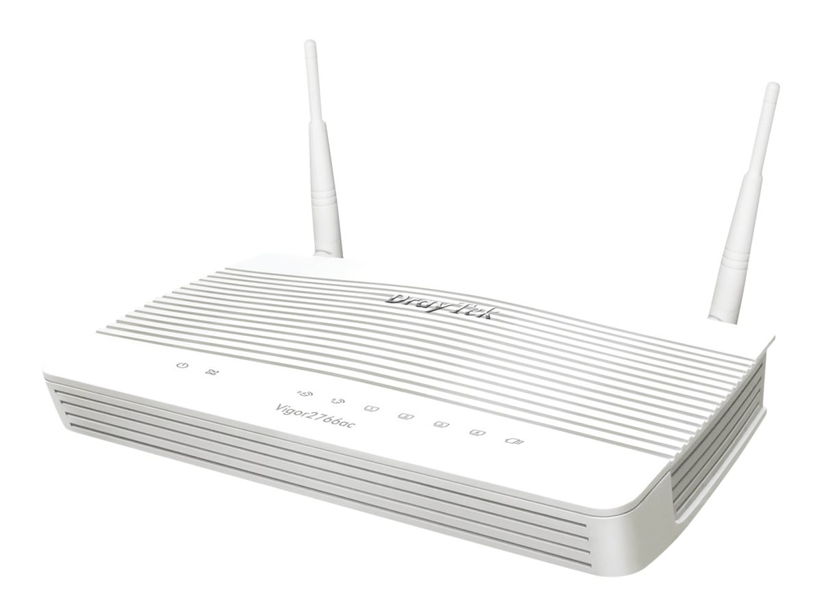 Draytek Vigor 2766ac - Wireless Router - DSL-Modem4-Port-Switch - 1GbE - WAN-Ports: 2 - Wi-Fi 5 - Dual-Band - wandmontierbar