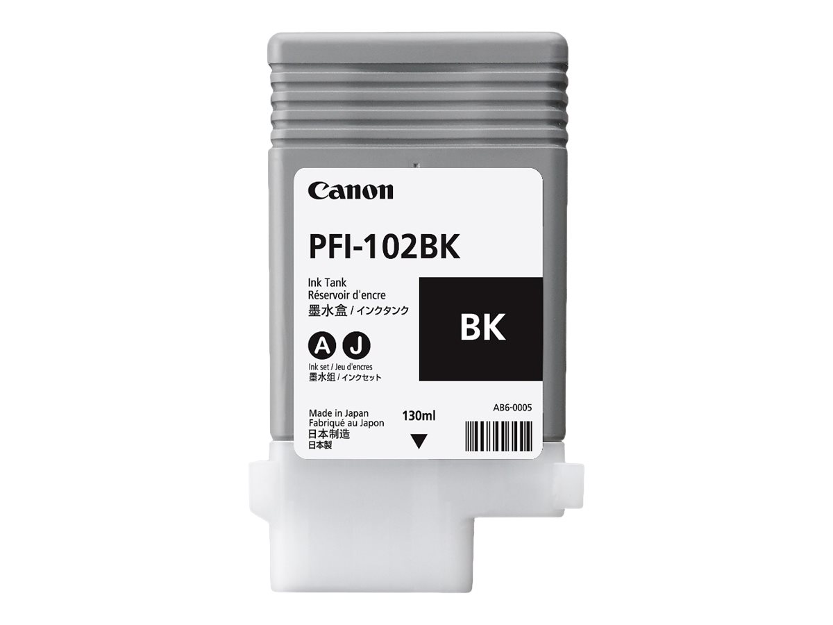 Canon PFI-102 BK - 130 ml - Schwarz - originalTintenbehälter - für imagePROGRAF iPF510 - iPF605 - iPF650 - iPF655 - iPF710 - iPF720 - iPF750 - iPF755 - LP17 - LP24