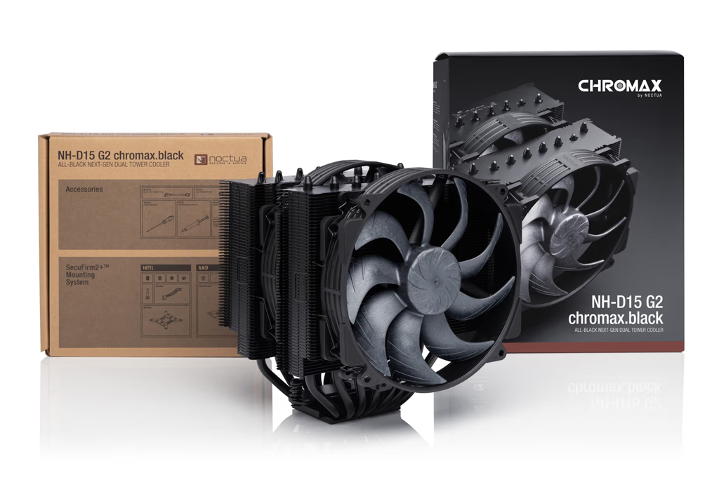 Noctua NH-D15 G2, Luftkühlung, 14 cm, 1250 RPM, 1500 RPM, 155,6 m³/h, SchwarzAM5 (Ryzen Zen4) - Intel Sockel 1150 (Core i) - 1.250 rpm - 12 V - 91,53 cfm - Aluminium - Kupfer