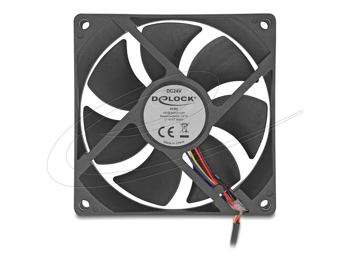 Delock Gehäuselüfter - axial - 92 mm - Schwarzz