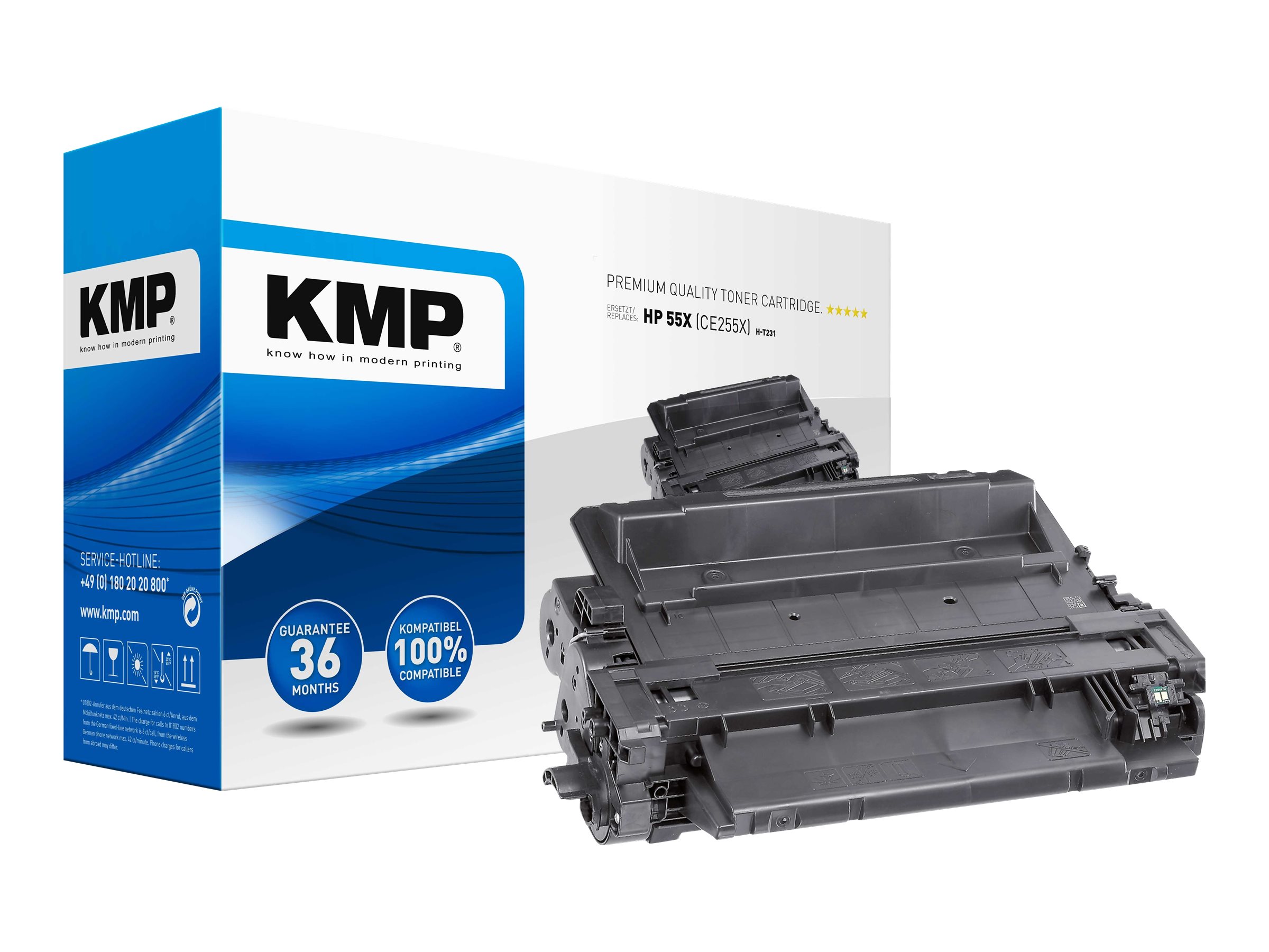 KMP H-T231 - Mit hoher Kapazität - Schwarz - kompatibel - Tonerpatrone (Alternative zu: HP 55X, HP CE255X)für HP LaserJet Enterprise MFP M525; LaserJet Enterprise Flow MFP M525