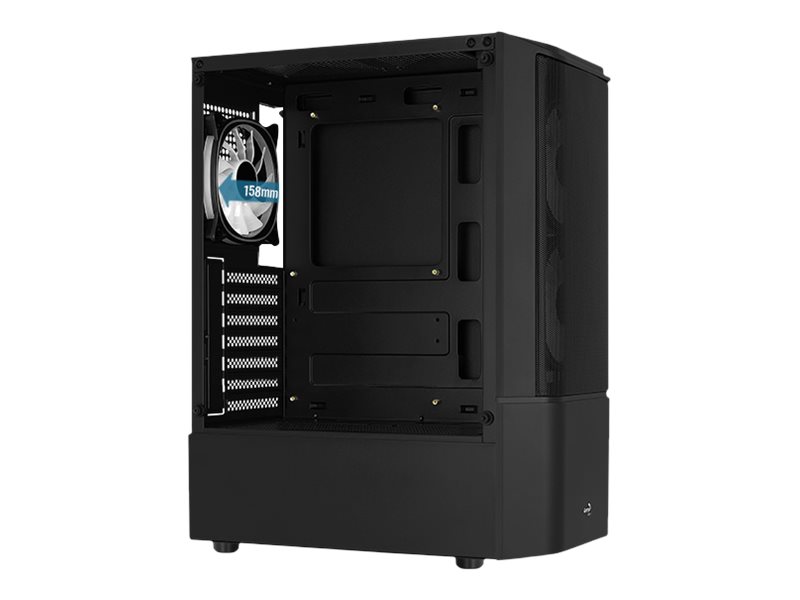 AEROCOOL ADVANCED TECHNOLOGIES AeroCool Quantum Mesh - Mid tower - ATX - Seitenteil mit Fenster (gehärtetes Glas)keine Spannungsversorgung (ATX) - Schwarz - USB/Audio