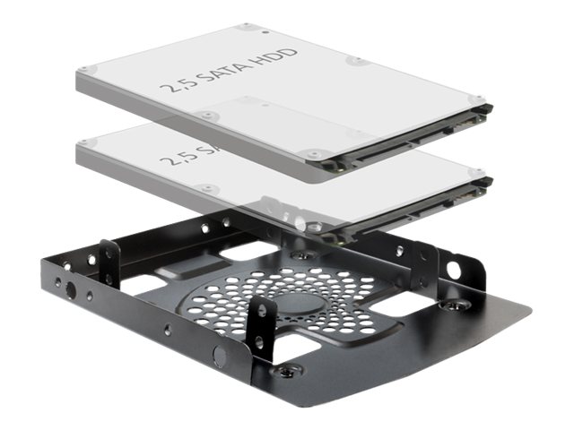 Delock Installation frame 3.5" > 2 x 2.5" HDD - Laufwerksschachtadapter - 3,5" auf 2,5" (8.9 cm to 6.4 cm)