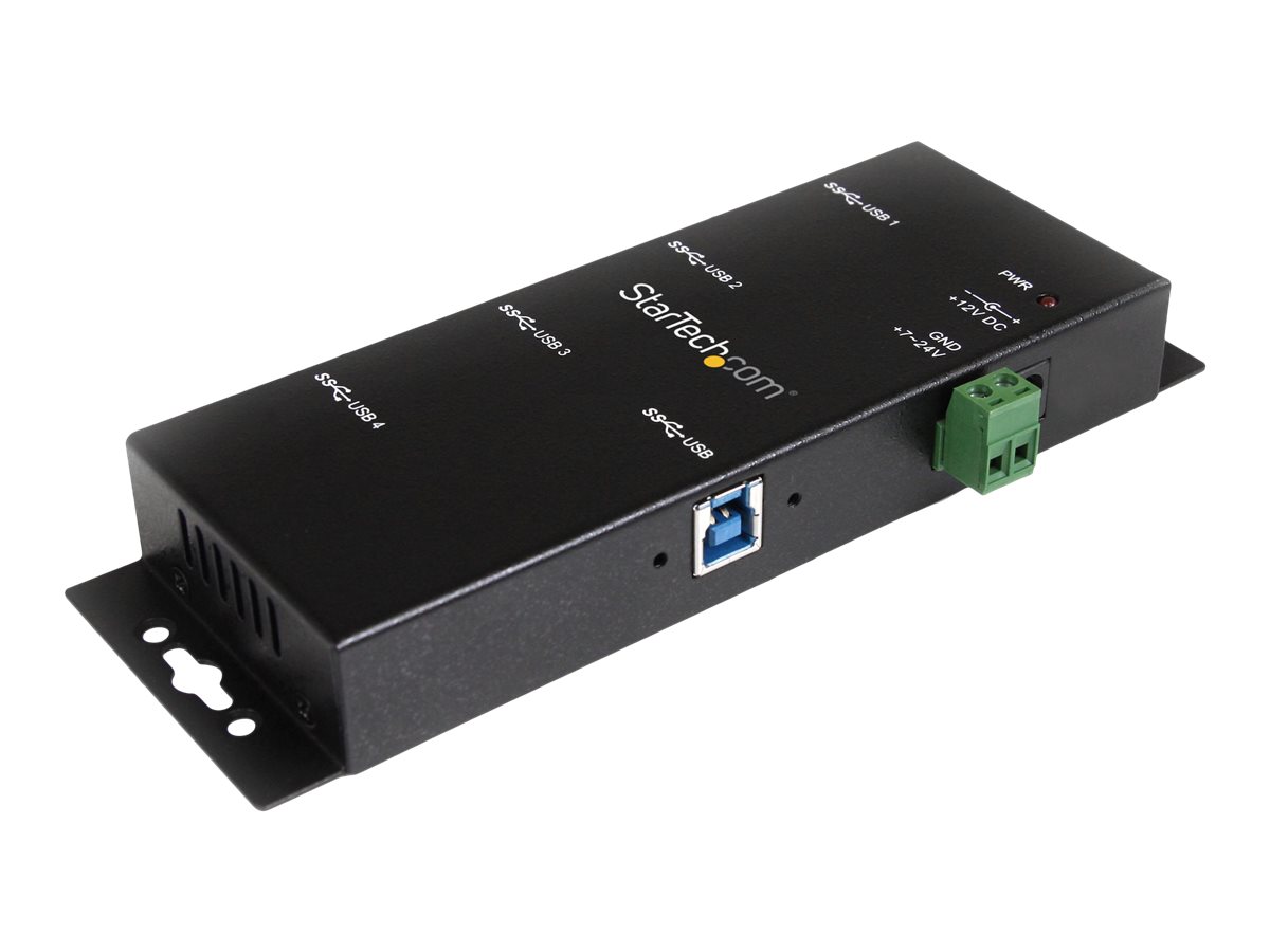 StarTech.com Montierbarer 4 Port IndustriellerUSB 3.0 SuperSpeed Hub inkl. Netzteil - Hub - 4 x SuperSpeed USB 3.0 - Desktop - Gleichstrom - für P/N: ITB20D3250 - MSDREADU2OTG - SVA12M5NA - USB312SAT3