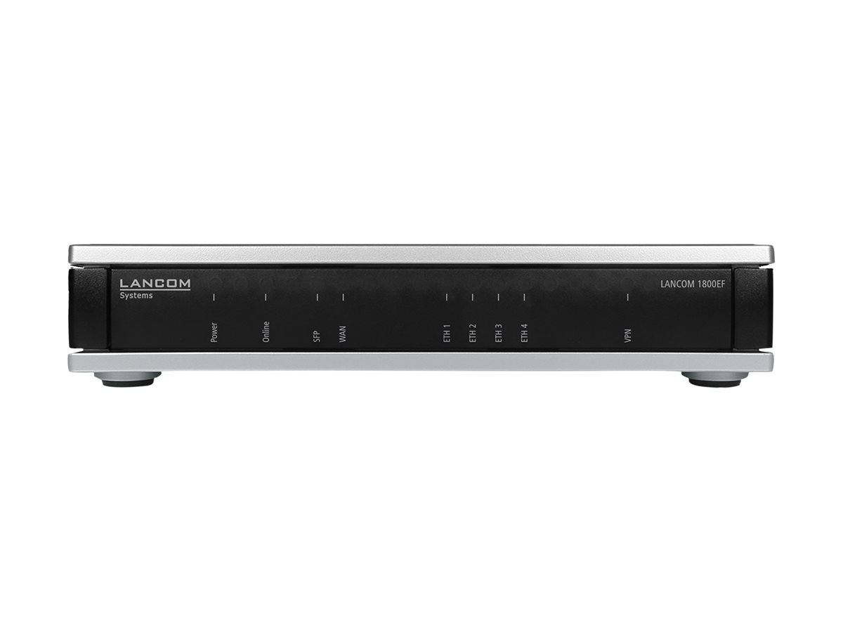 Lancom 1800EF - Router 4-Port-Switch - 1GbEGigabit Business-Router mit  Glasfaser-Port und Ethernet-WAN-Port zum Anschluss externer Modems - IPSec-VPN (5 Kanäle/opt. 25) - Load Balancing - QoS - USB -