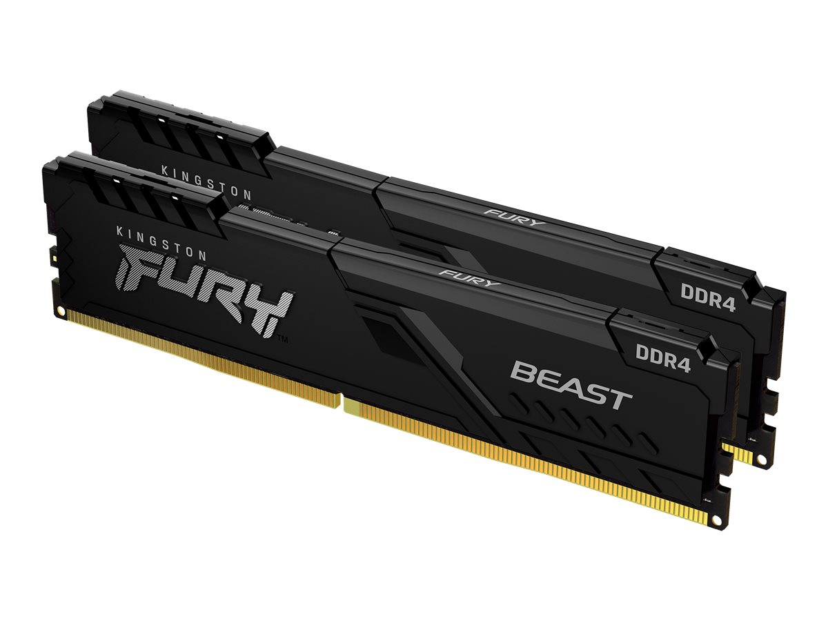 Kingston FURY Beast - DDR4 - Kit - 32 GB: 2 x16 GB - DIMM 288-PIN - 3200 MHz / PC4-25600 - CL16 - 1.35 V - ungepuffert - non-ECC - Schwarz