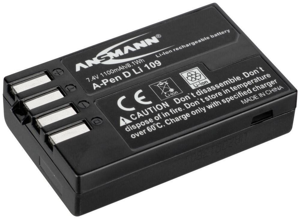 Ansmann A-Pen D-Li 109 - Batterie - Li-Ion1100 mAh - für Pentax K-30 - K-70 - KP - K-r - K-S1 - K-S2