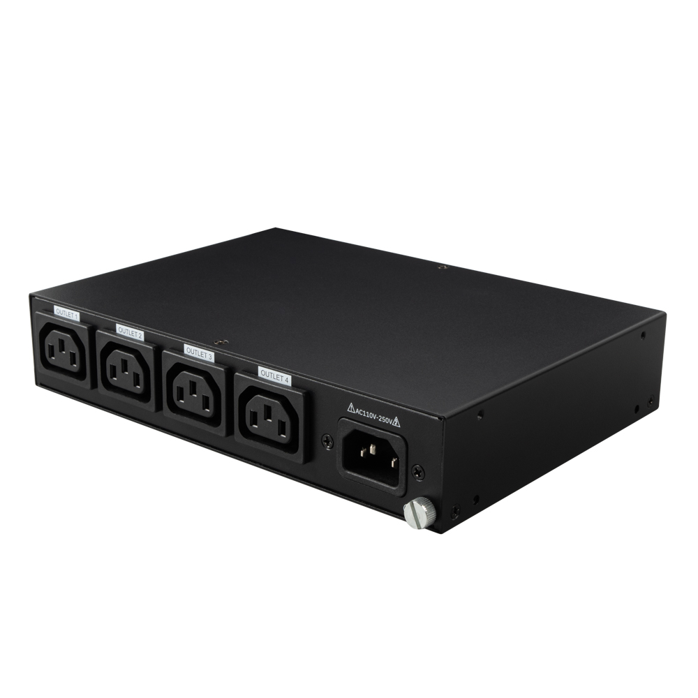 Lindy 32622, Messgerät, Geändert, 1U, Metall, Schwarz, 4 AC-Ausgänge, C13-KopplerExtern - Redundanz - CE - FCC - IEC