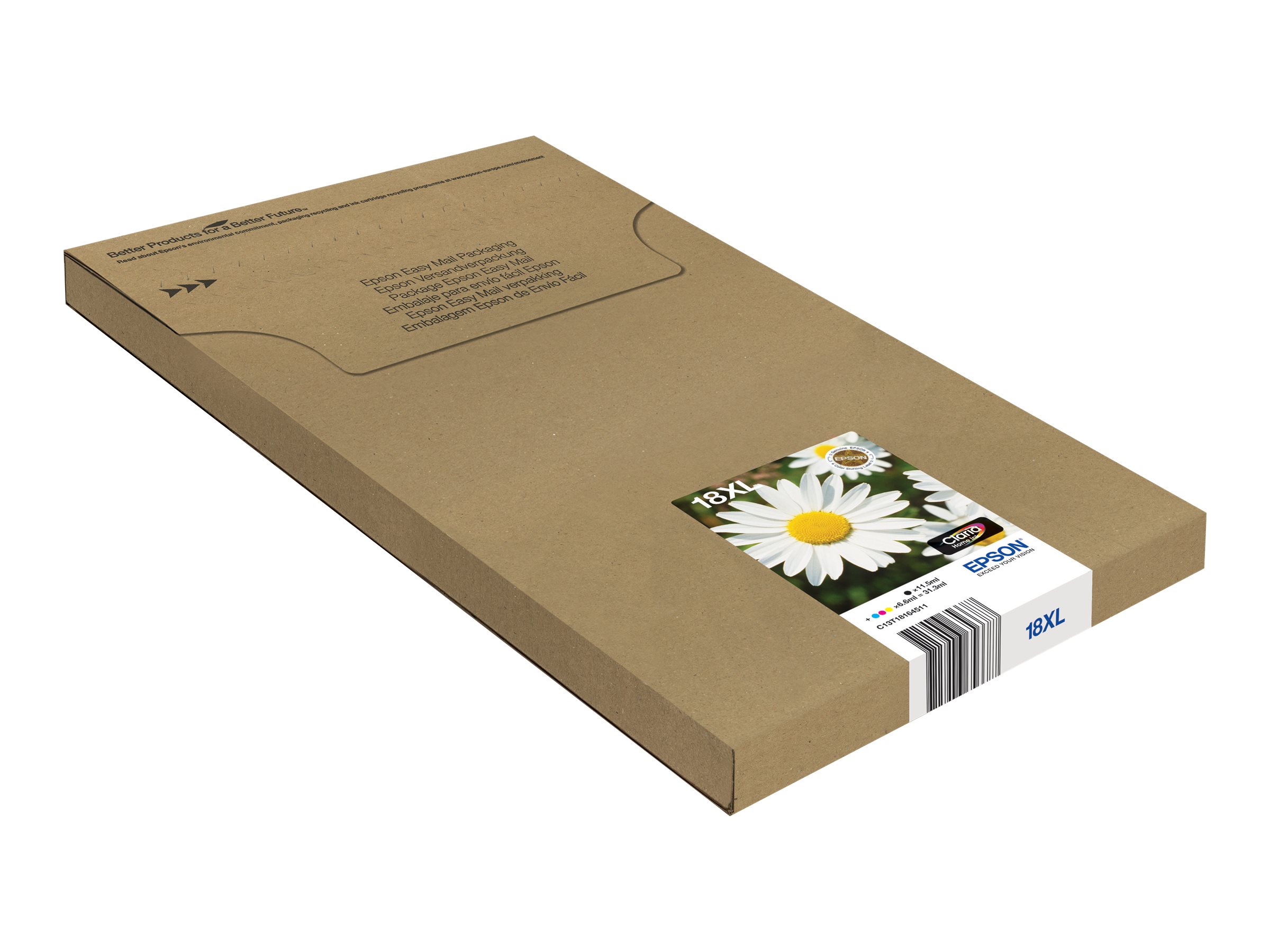 Epson 18XL Multipack Easy Mail Packaging - 4er-Pack31.3 ml - XL - Schwarz - Gelb - Cyan - Magenta - original - Blisterverpackung - Tintenpatrone - für Expression Home XP-212 - 215 - 225 - 312 - 315 -
