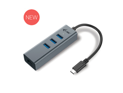 i-tec USB-C Metal 3-Port - Hub - 3 x SuperSpeedUSB 3.0 + 1 x 10/100/1000 - Desktop