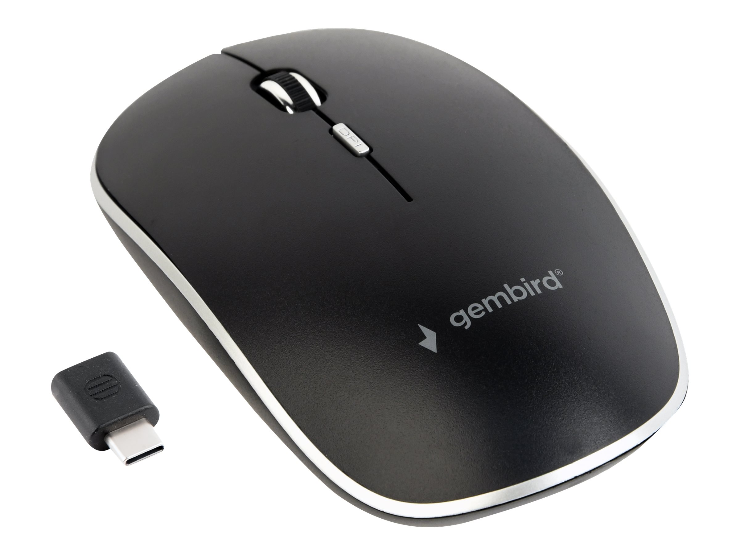 Gembird MUSW-4BSC-01 - Maus - optisch - 4 Tastenkabellos - 2.4 GHz - USB-C Wireless-Empfänger - Schwarz - Blister