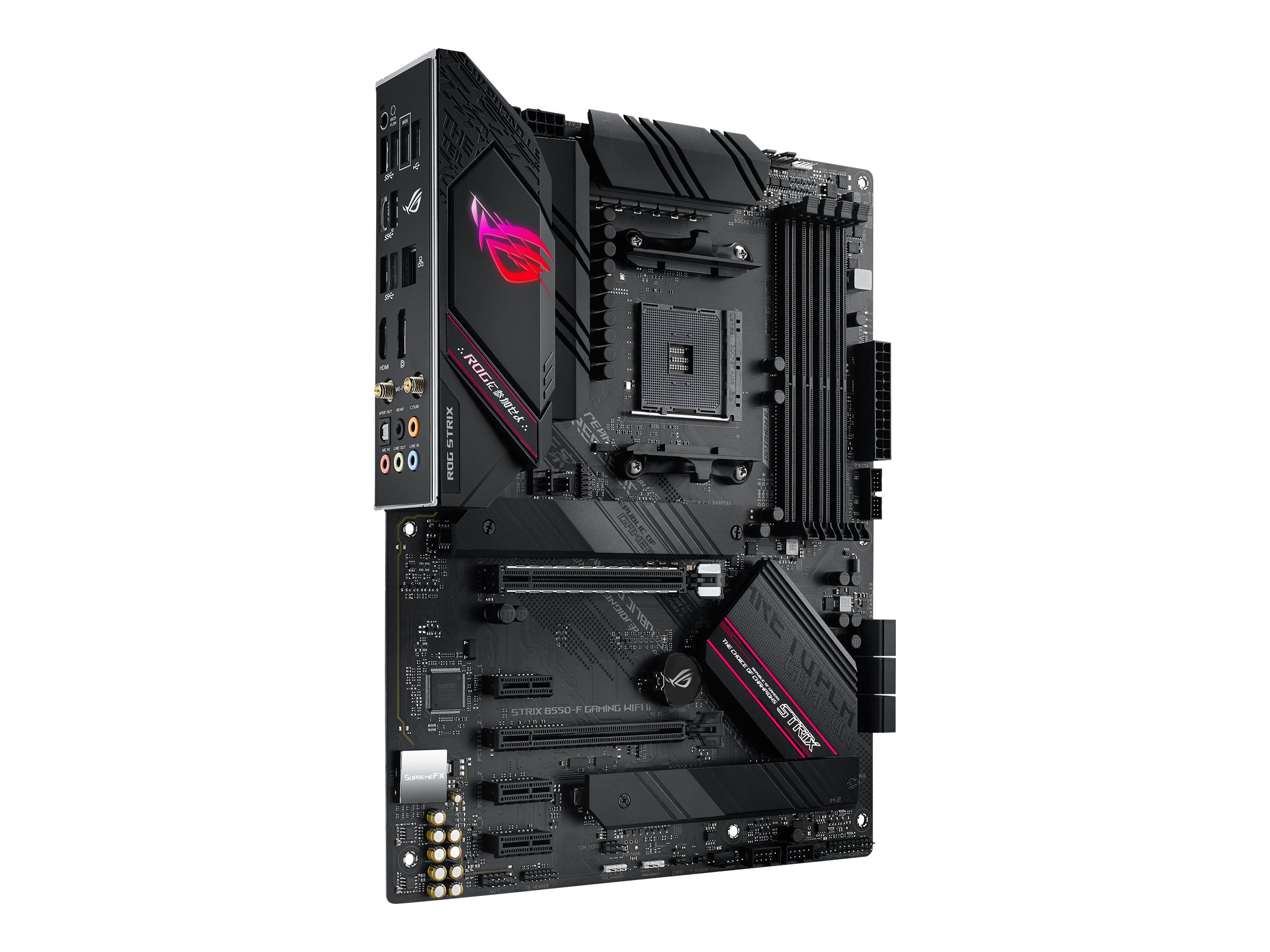 ASUS ROG STRIX B550-F GAMING WIFI II - Motherboard - ATX - Socket AM4 - AMD B550 Chipsatz - USB-C Gen2, USB 3.2 Gen 1, USB 3.2 Gen 2 - 2.5 Gigabit LAN, Wi-Fi 6, Bluetooth - Onboard-Grafik (CPU erforde
