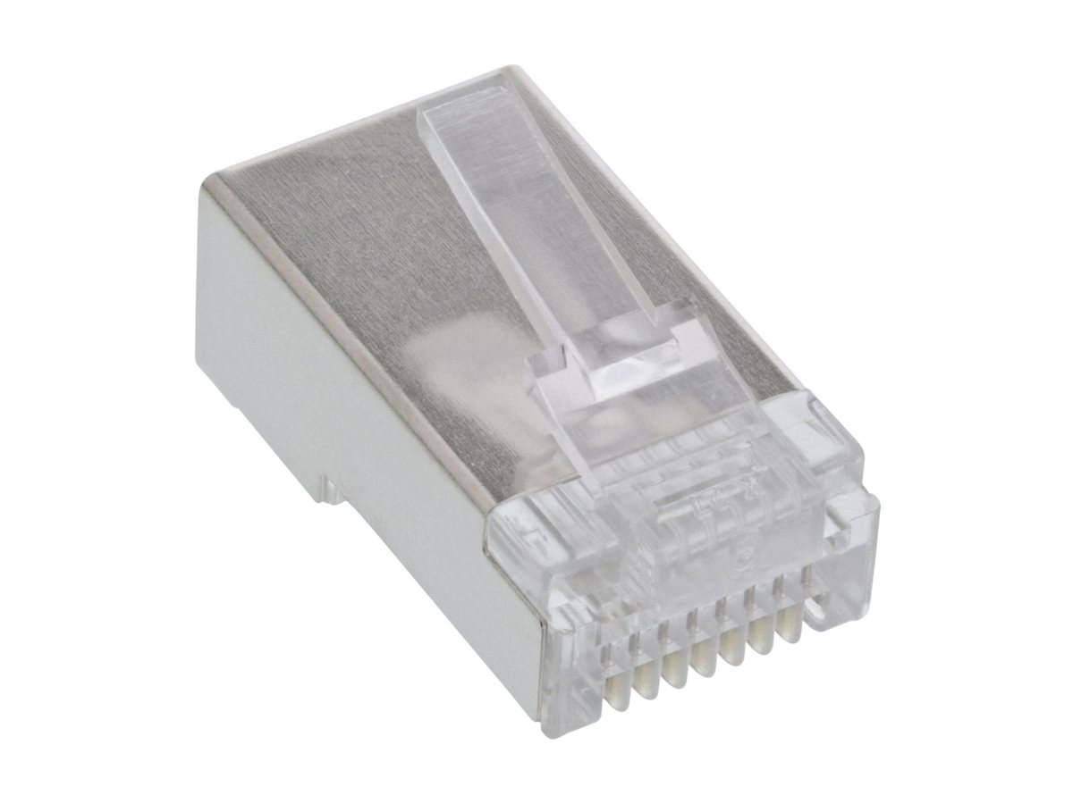 InLine Modularstecker 8P8C RJ45 z. Crimpen auf Rundkabel - geschirmt - 100er PackModularstecker 8P8C RJ45 z. Crimpen auf Rundkabel - geschirmt - 100er Pack