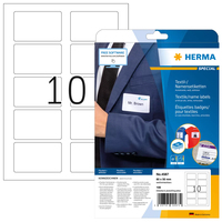 HERMA 4587, Weiß, Abgerundetes Rechteck, Entfernbar, A4, Seide, LaserNamensetiketten - ablösbar - A4 - 80 x 50 mm - weiß - trennbar - Acetatseide - bedruckbar