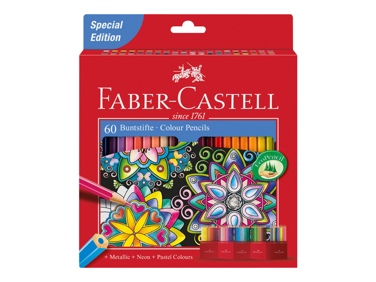 FABER-CASTELL CASTLE Special Edition - Farbstift - ausgewählte leuchtende Farben (Packung mit 60)Bürokleinmaterial