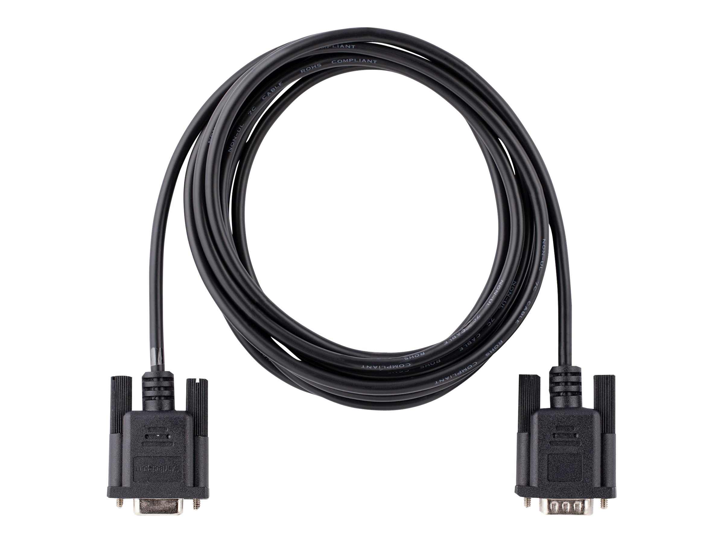 StarTech.com StarTech 3m RS232 Serial Null Modem Cable, Crossover Serial Cable w/Al-Mylar Shielding, DB9 Serial COM Port Cable Female to Male, Compatible w/DTE Devices - Tool-Less Design w/Thumbscrews