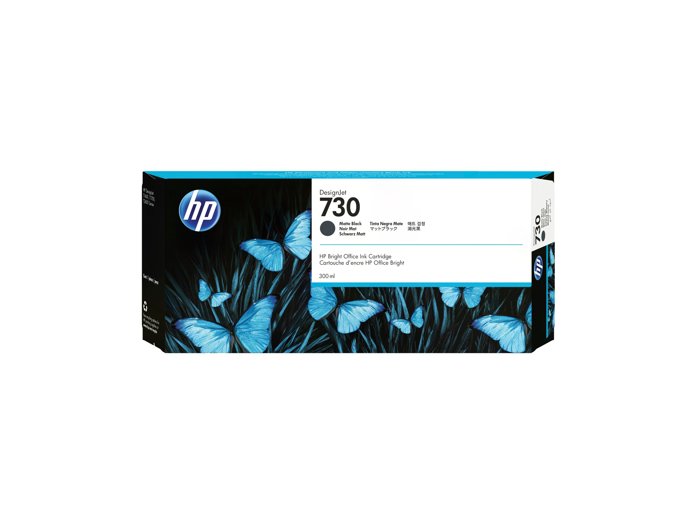 HP 730 - 300 ml - mit hoher Kapazität - mattschwarzoriginal - DesignJet - Tintenpatrone - für DesignJet SD Pro MFP - T1600 - T1600dr - T1700 - T1700dr - T1708 - T1708dr - T2600 - T2600dr