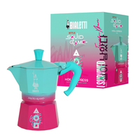Bialetti Squid Game, Mokka-Kanne, Blau, Pink, Aluminium, 3 Tassen, Thermoplast, Moka Express