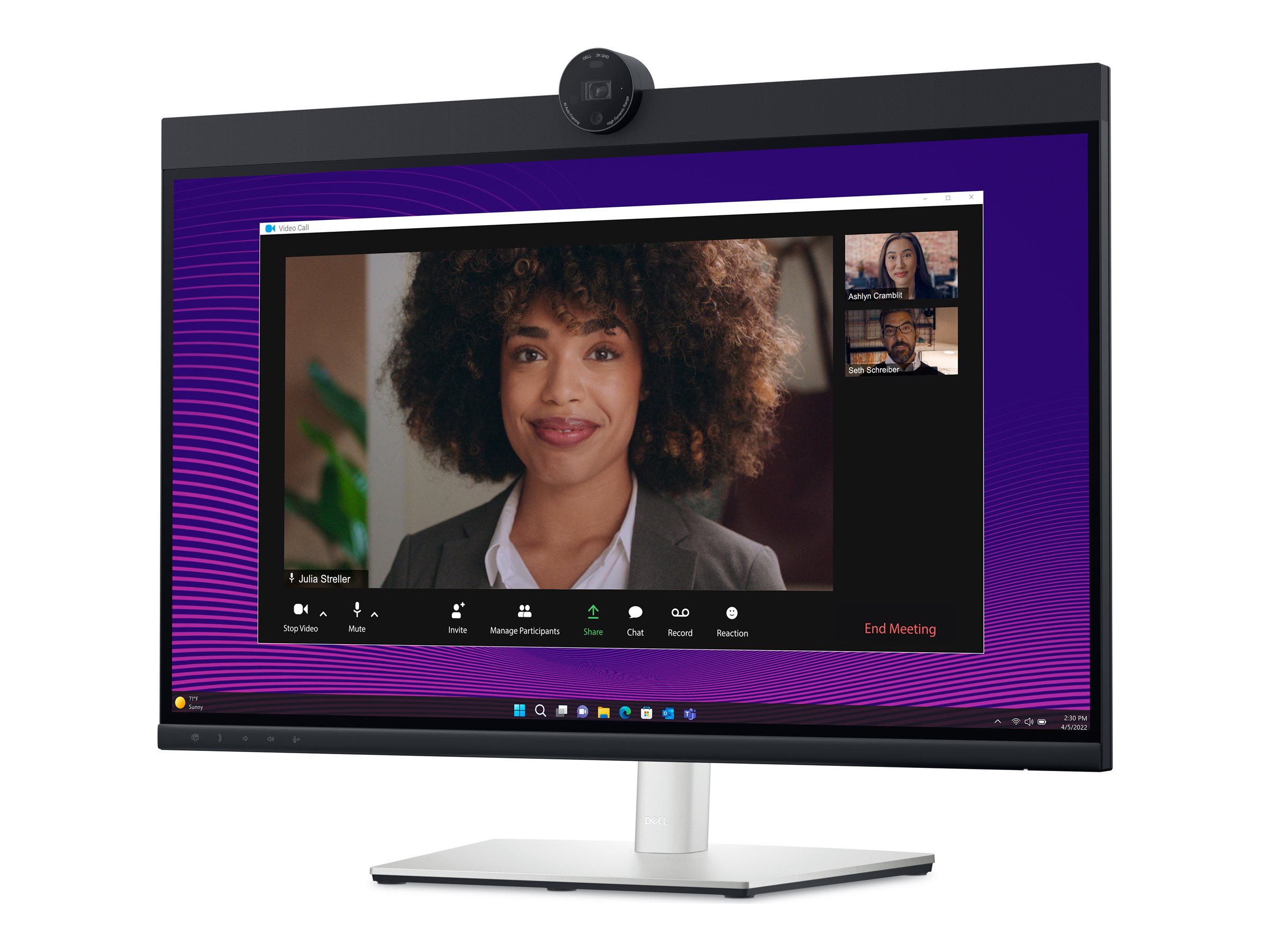 Dell 27 Video Conferencing Monitor P2724DEB - LED-Monitor - 68.6 cm (27")2560 x 1440 QHD @ 60 Hz - IPS - 350 cd/m² - 1000:1 - 5 ms - HDMI - DisplayPort - USB-C - Lautsprecher - mit 3 Jahre eingeschrän